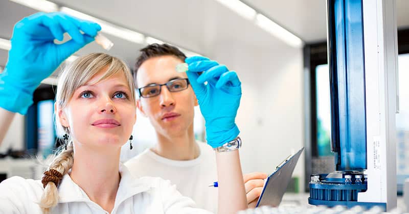 Young scientists in a lab